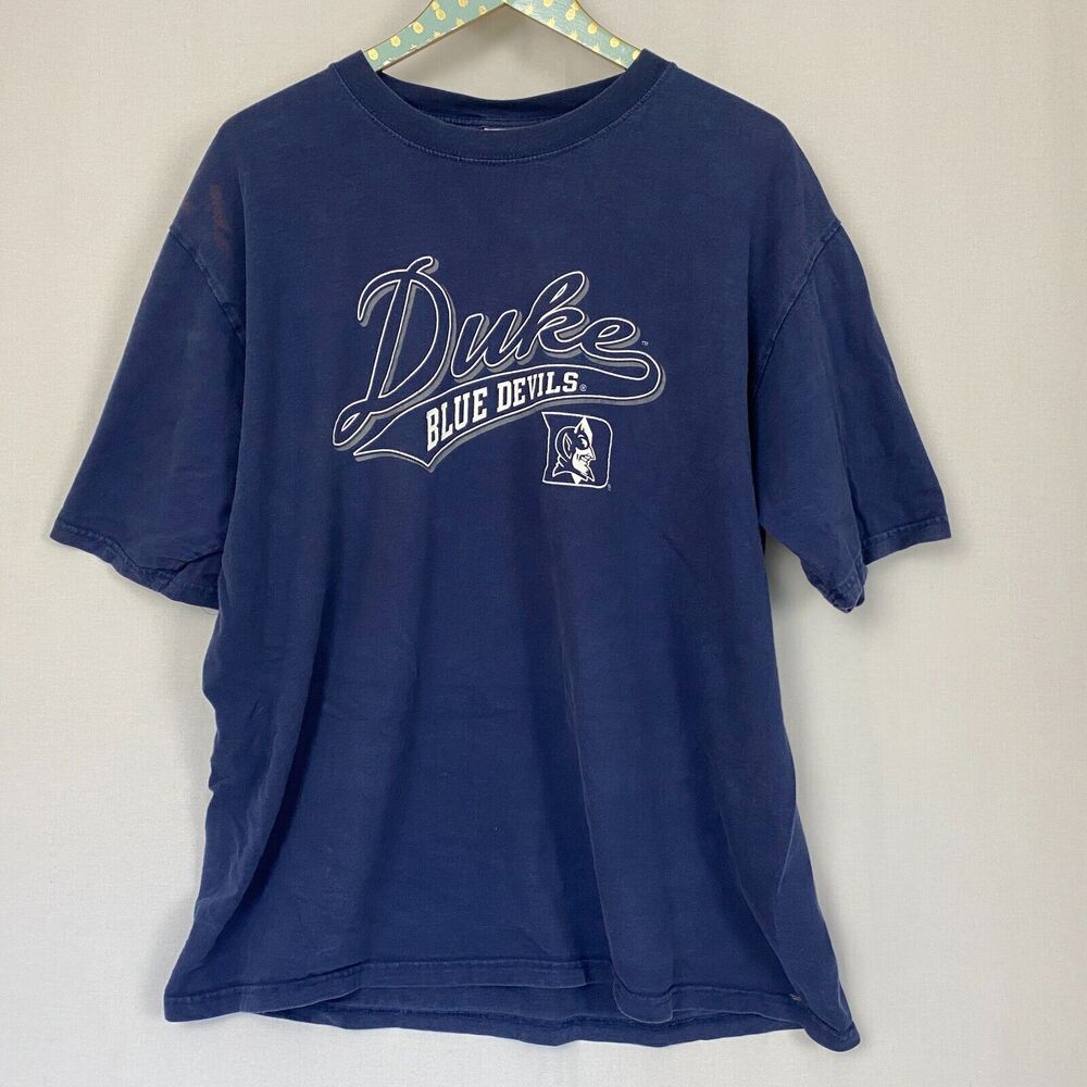 Vintage DUKE Blue Devils T Shirt Mens XL Soffe Retro Logo Graphic Distressed